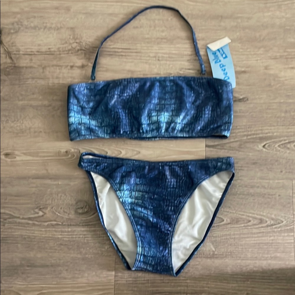 Brand NEW Blue shiny Snake Print Bikini  Size 11 (large)